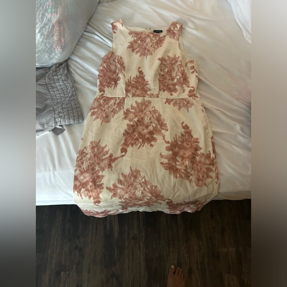 Ann Taylor Coral and Cream Floral Dress